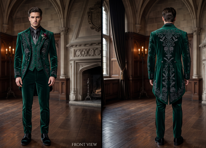 Men 2pc French Rococo Fashion 18th Century Suit Costume(HS) Bespoke Point