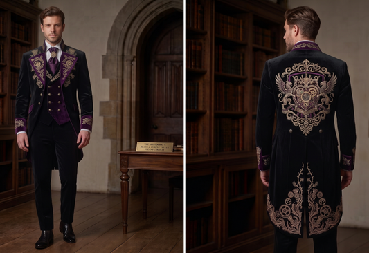 Men 2pc French Rococo Fashion 18th Century Suit Costume(HS) Bespoke Point