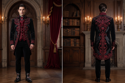 Men 2pc French Rococo Fashion 18th Century Suit Costume(HS) Bespoke Point