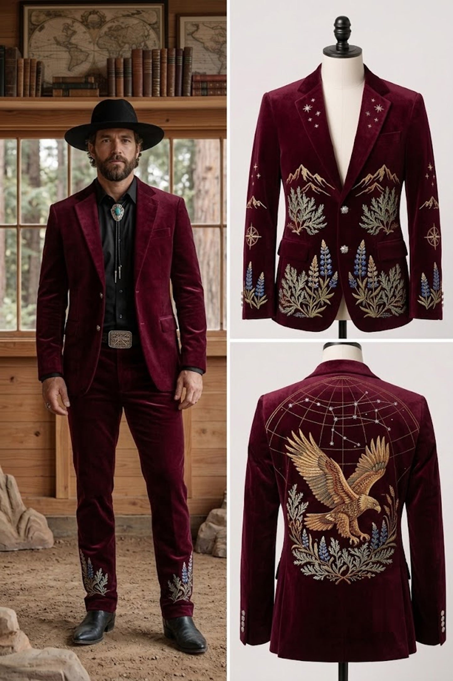 Men 2pc French Rococo Fashion 18th Century Suit Costume(HS) Bespoke Point