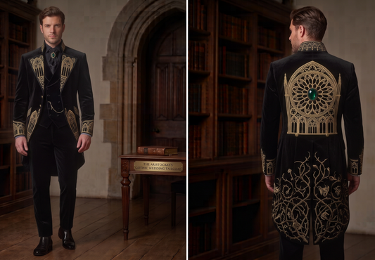 Men 2pc French Rococo Fashion 18th Century Suit Costume(HS) Bespoke Point