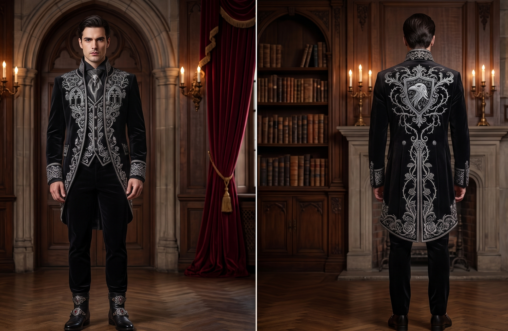 Men 2pc French Rococo Fashion 18th Century Suit Costume(HS) Bespoke Point