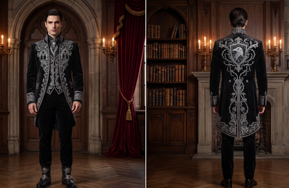 Men 2pc French Rococo Fashion 18th Century Suit Costume(HS) Bespoke Point