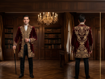 Men 2pc French Rococo Fashion 18th Century Suit Costume(HS) Bespoke Point