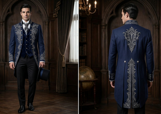 Men 2pc French Rococo Fashion 18th Century Suit Costume(HS) Bespoke Point