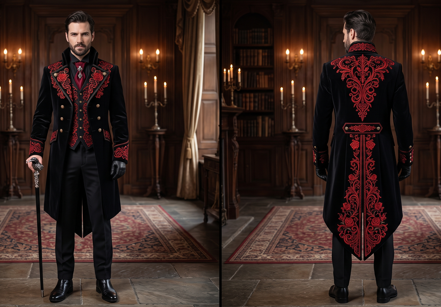 Men 2pc French Rococo Fashion 18th Century Suit Costume(HS) Bespoke Point