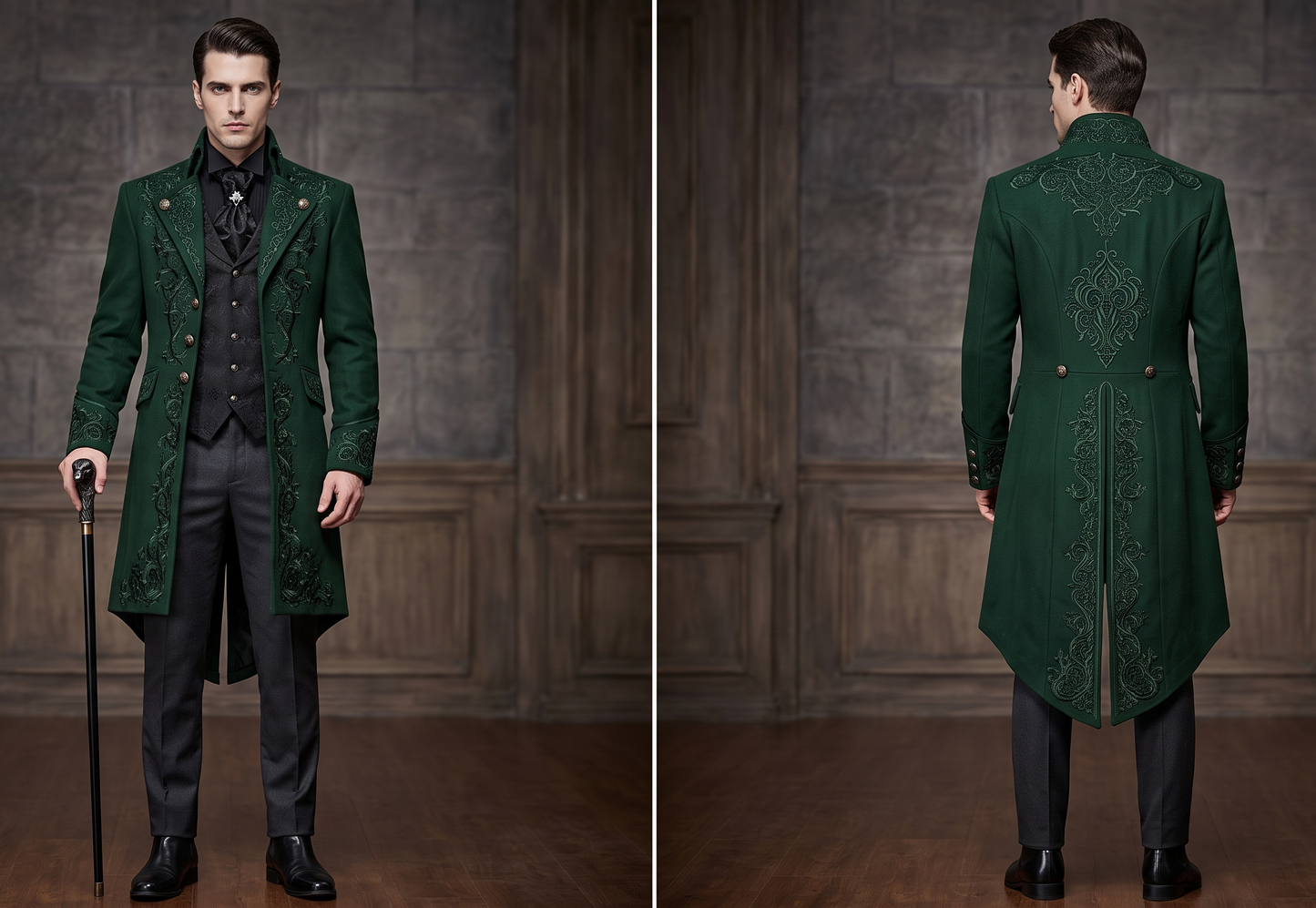 Men 2pc French Rococo Fashion 18th Century Suit Costume(HS) Bespoke Point