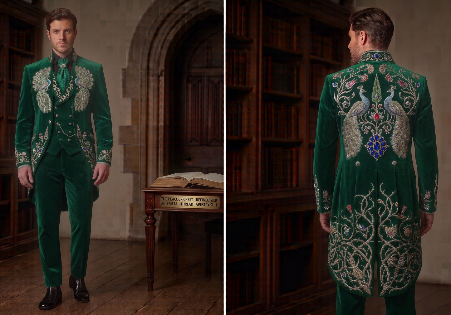 Men 2pc French Rococo Fashion 18th Century Suit Costume(HS) Bespoke Point