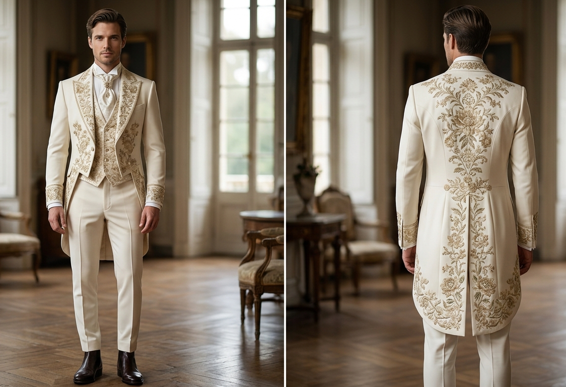 Men 2pc French Rococo Fashion 18th Century Suit Costume(HS) Bespoke Point