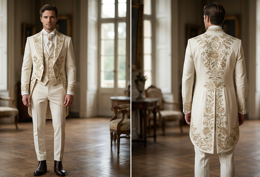 Men 2pc French Rococo Fashion 18th Century Suit Costume(HS) Bespoke Point