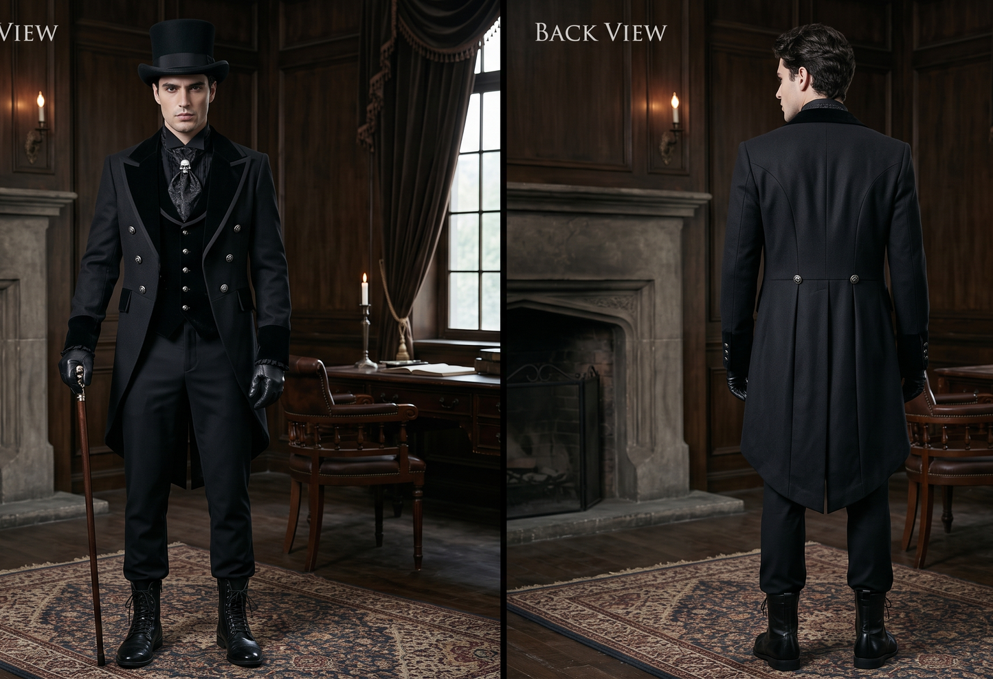 Men 2pc French Rococo Fashion 18th Century Suit Costume(HS) Bespoke Point