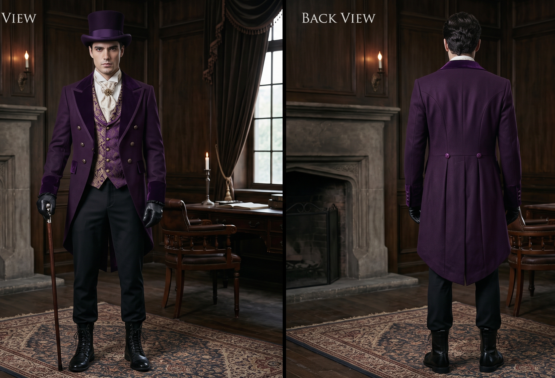 Men 2pc French Rococo Fashion 18th Century Suit Costume(HS) (Copy) Bespoke Point
