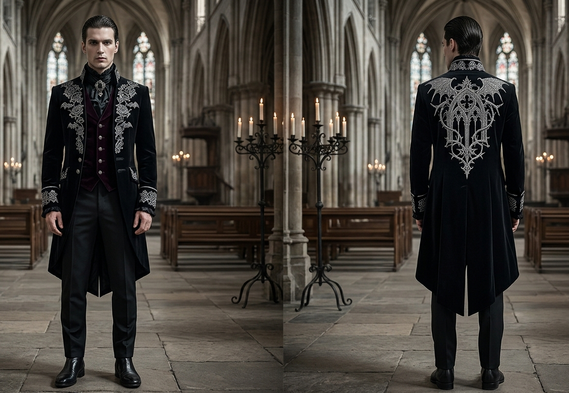 Men 2pc French Rococo Fashion 18th Century Suit Costume(HS) Bespoke Point