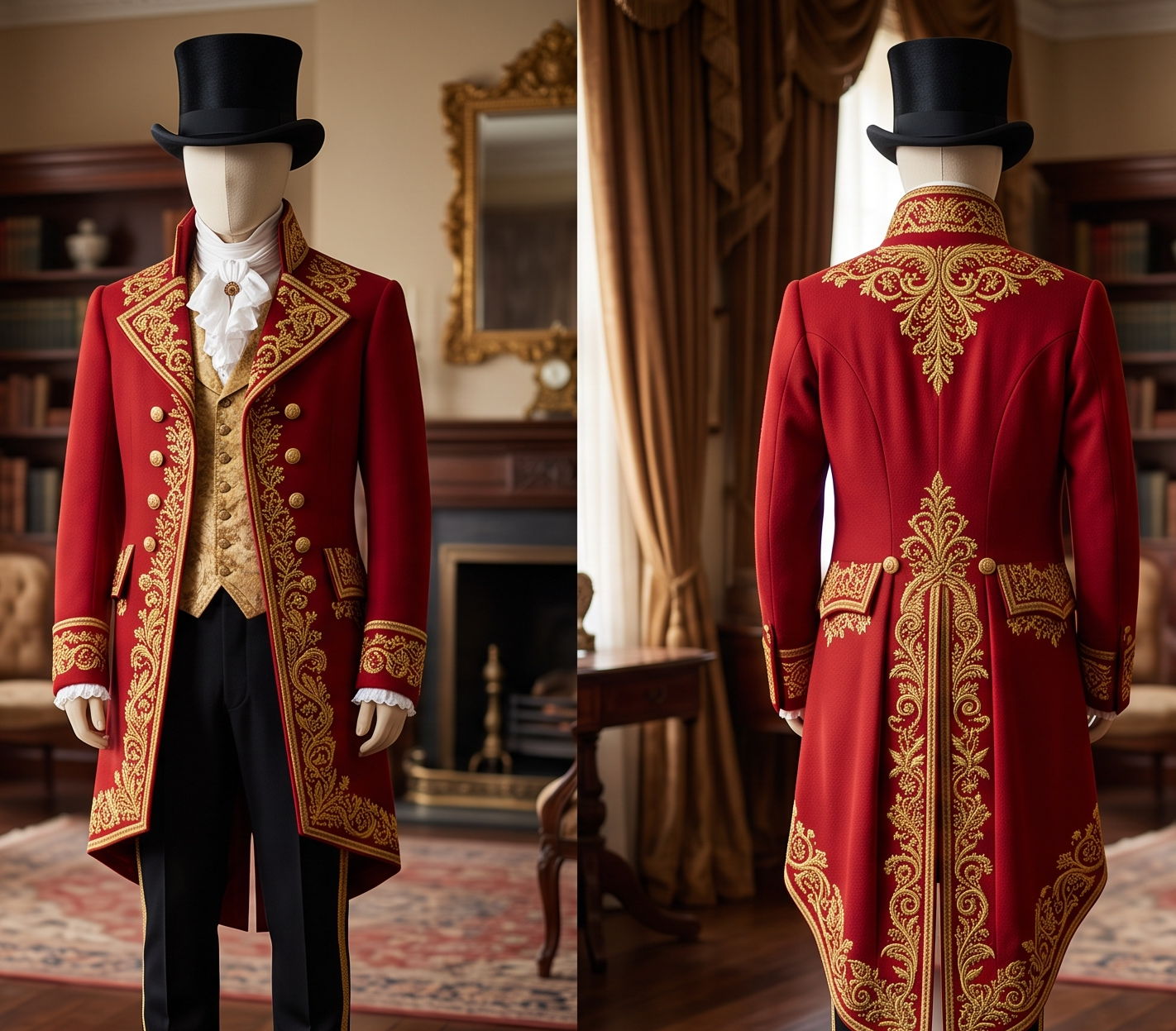 Men 2pc French Rococo Fashion 18th Century Suit Costume(HS) Bespoke Point