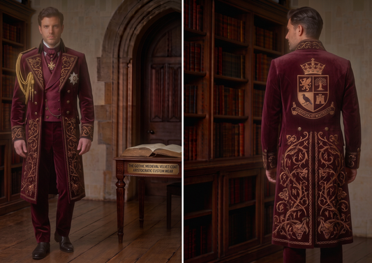Men 2pc French Rococo Fashion 18th Century Suit Costume(HS) Bespoke Point
