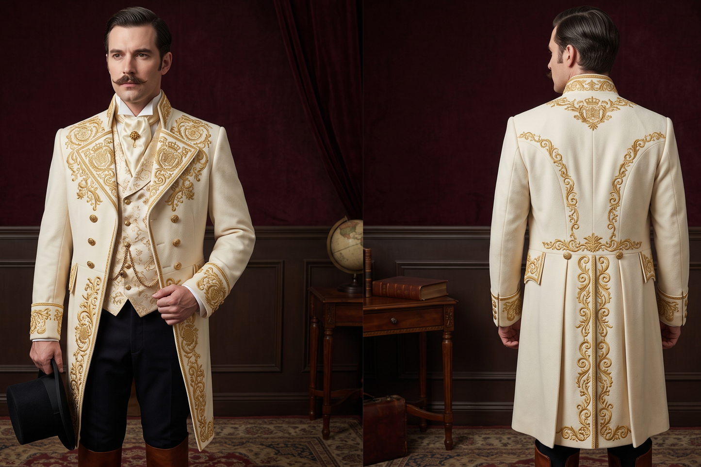 Men 2pc French Rococo Fashion 18th Century Suit Costume(HS) Bespoke Point