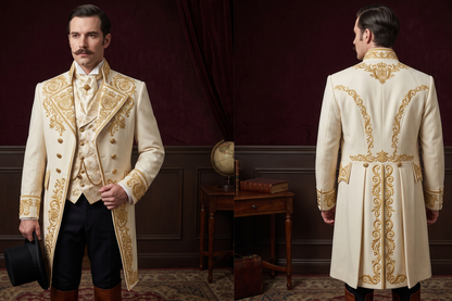 Men 2pc French Rococo Fashion 18th Century Suit Costume(HS) Bespoke Point