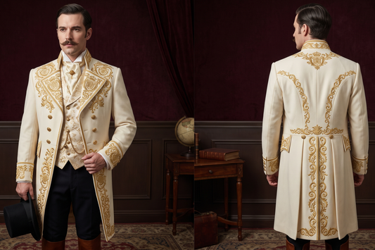 Men 2pc French Rococo Fashion 18th Century Suit Costume(HS) Bespoke Point