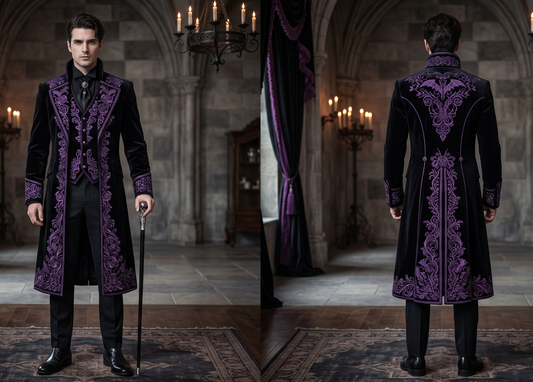 Men 2pc French Rococo Fashion 18th Century Suit Costume(HS) Bespoke Point