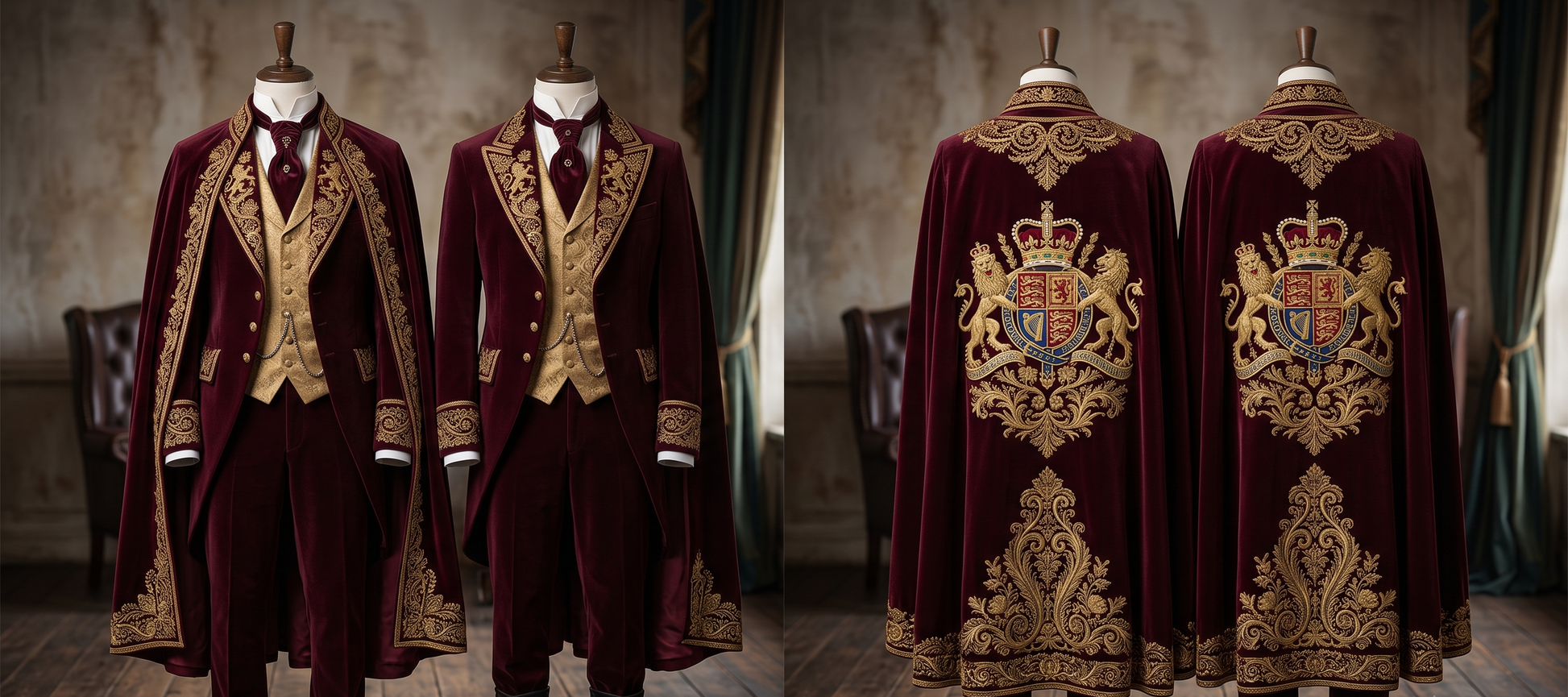 Men 2pc French Rococo Fashion 18th Century Suit Costume(HS) Bespoke Point