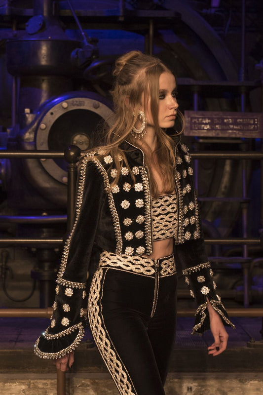 Women Black Embroidered 2pc Suit (WS-05)