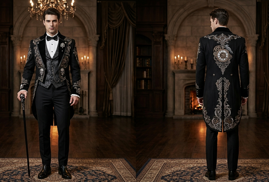 Men 2pc French Rococo Fashion 18th Century Suit Costume(HS) Bespoke Point