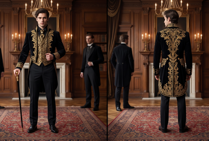 Men 2pc French Rococo Fashion 18th Century Suit Costume(HS) Bespoke Point