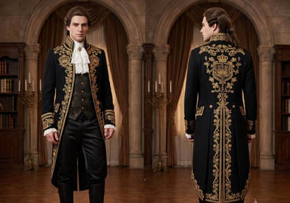 Men 2pc French Rococo Fashion 18th Century Suit Costume(HS) Bespoke Point