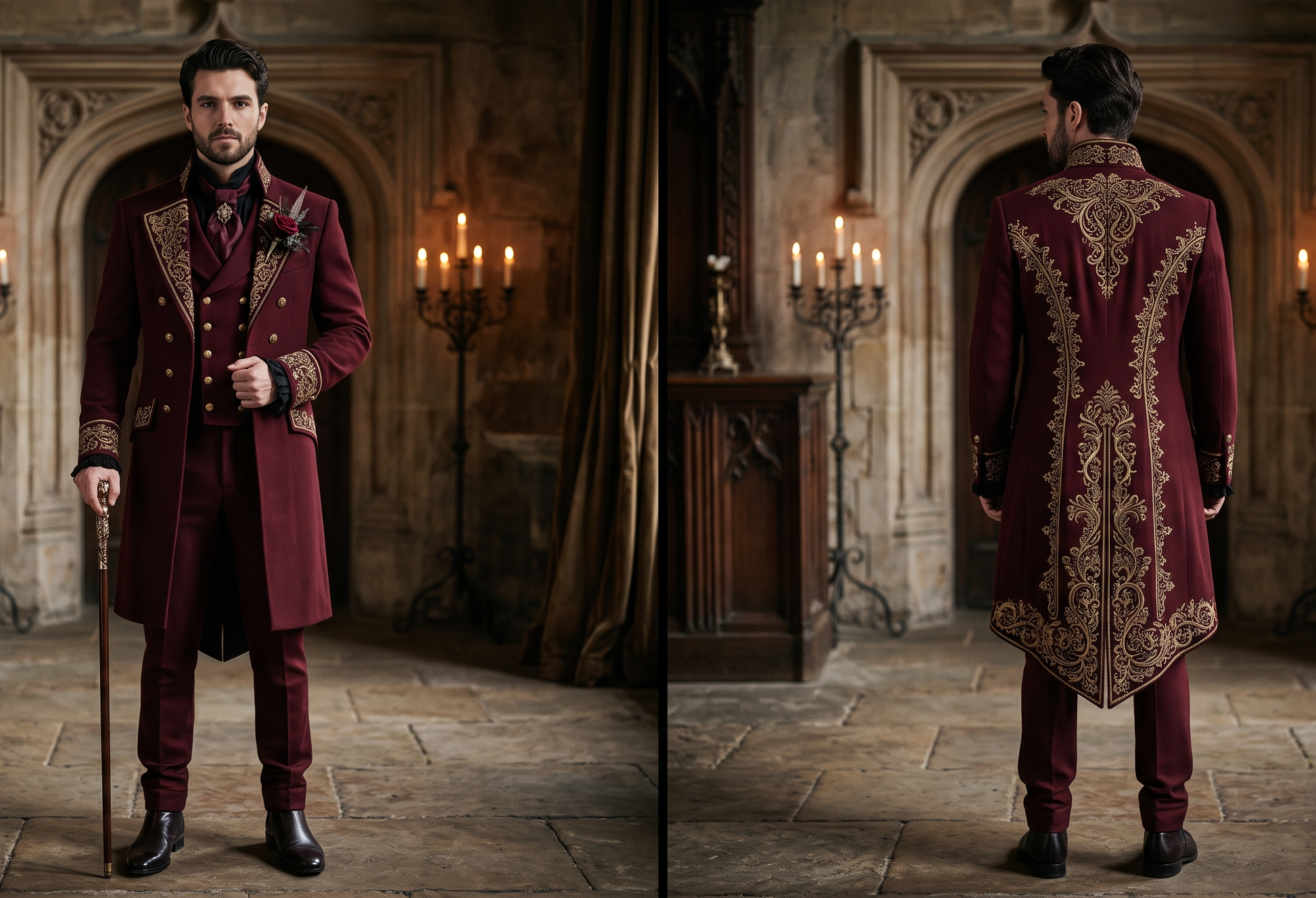 Men 2pc French Rococo Fashion 18th Century Suit Costume(HS) (Copy) Bespoke Point