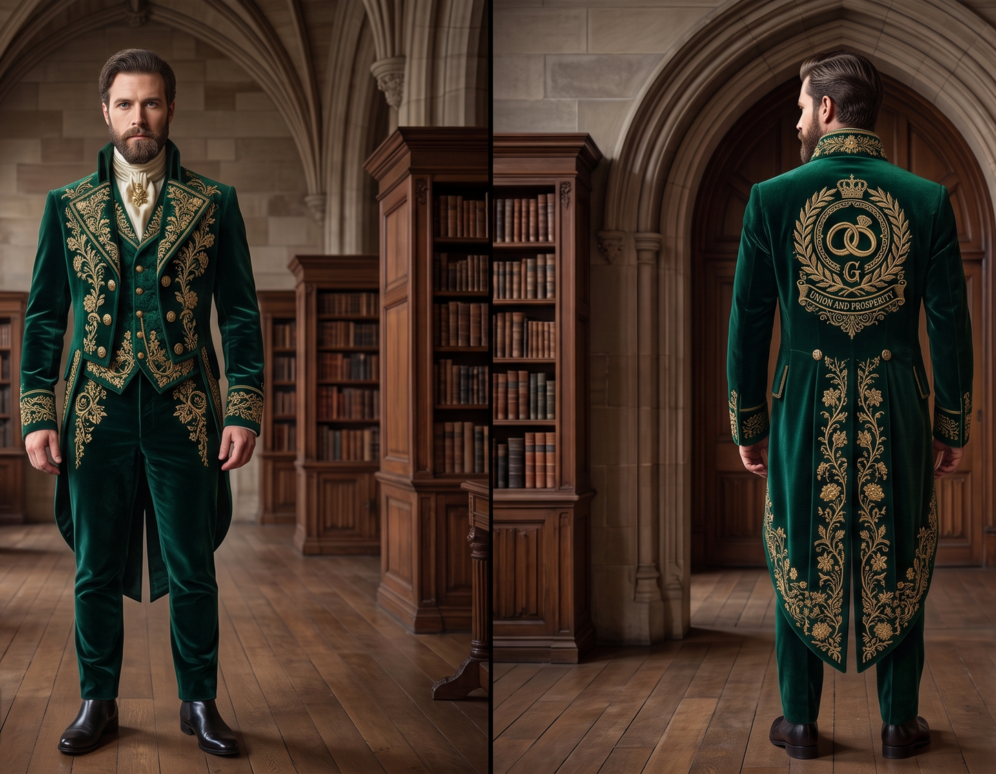 Men 2pc French Rococo Fashion 18th Century Suit Costume(HS) Bespoke Point