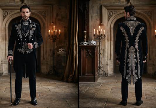 Men 2pc French Rococo Fashion 18th Century Suit Costume(HS) Bespoke Point