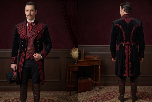 Men 2pc French Rococo Fashion 18th Century Suit Costume(HS) Bespoke Point