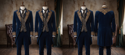 Men 2pc French Rococo Fashion 18th Century Suit Costume(HS) Bespoke Point