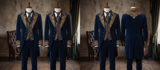 Men 2pc French Rococo Fashion 18th Century Suit Costume(HS) Bespoke Point