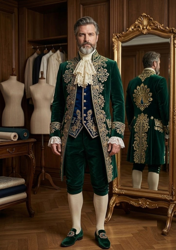 Men 2pc French Rococo Fashion 18th Century Suit Costume(HS) Bespoke Point