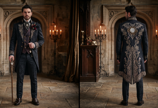 Men 2pc French Rococo Fashion 18th Century Suit Costume(HS) Bespoke Point