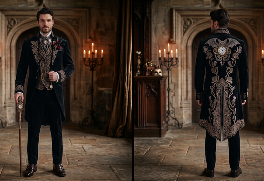 Men 2pc French Rococo Fashion 18th Century Suit Costume(HS) Bespoke Point