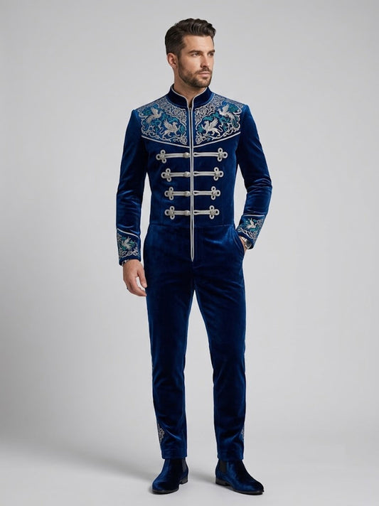 Men 2pc French Rococo Fashion 18th Century Suit Costume(HS) Bespoke Point