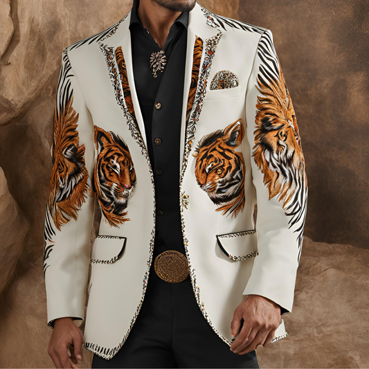 Men 2pc Ivory Embroidery Suit (NS-73) Bespoke Point