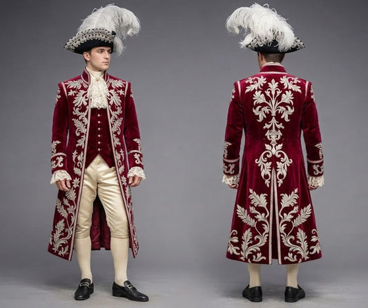 Men 2pc French Rococo Fashion 18th Century Suit Costume(HS) Bespoke Point