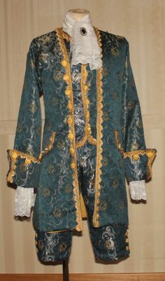 Men 3pc French Rococo Fashion 18th Century Suit Costume Hand Embroidery Free Lace Jabots & Cuff (HS-92) Bespoke Point