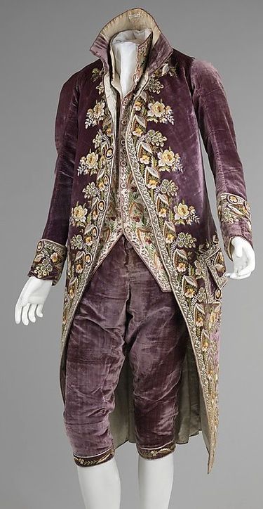 Men 3pc French Rococo Fashion 18th Century Suit Costume Hand Embroidery Free Lace Jabots & Cuff (HS-35)