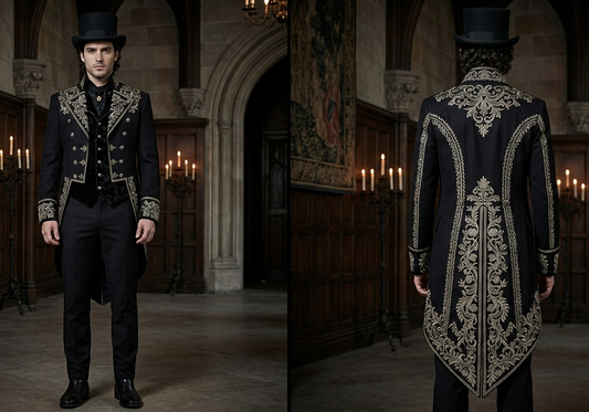 Men 2pc French Rococo Fashion 18th Century Suit Costume(HS) Bespoke Point
