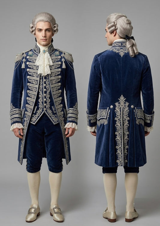 Men 2pc French Rococo Fashion 18th Century Suit Costume(HS) Bespoke Point