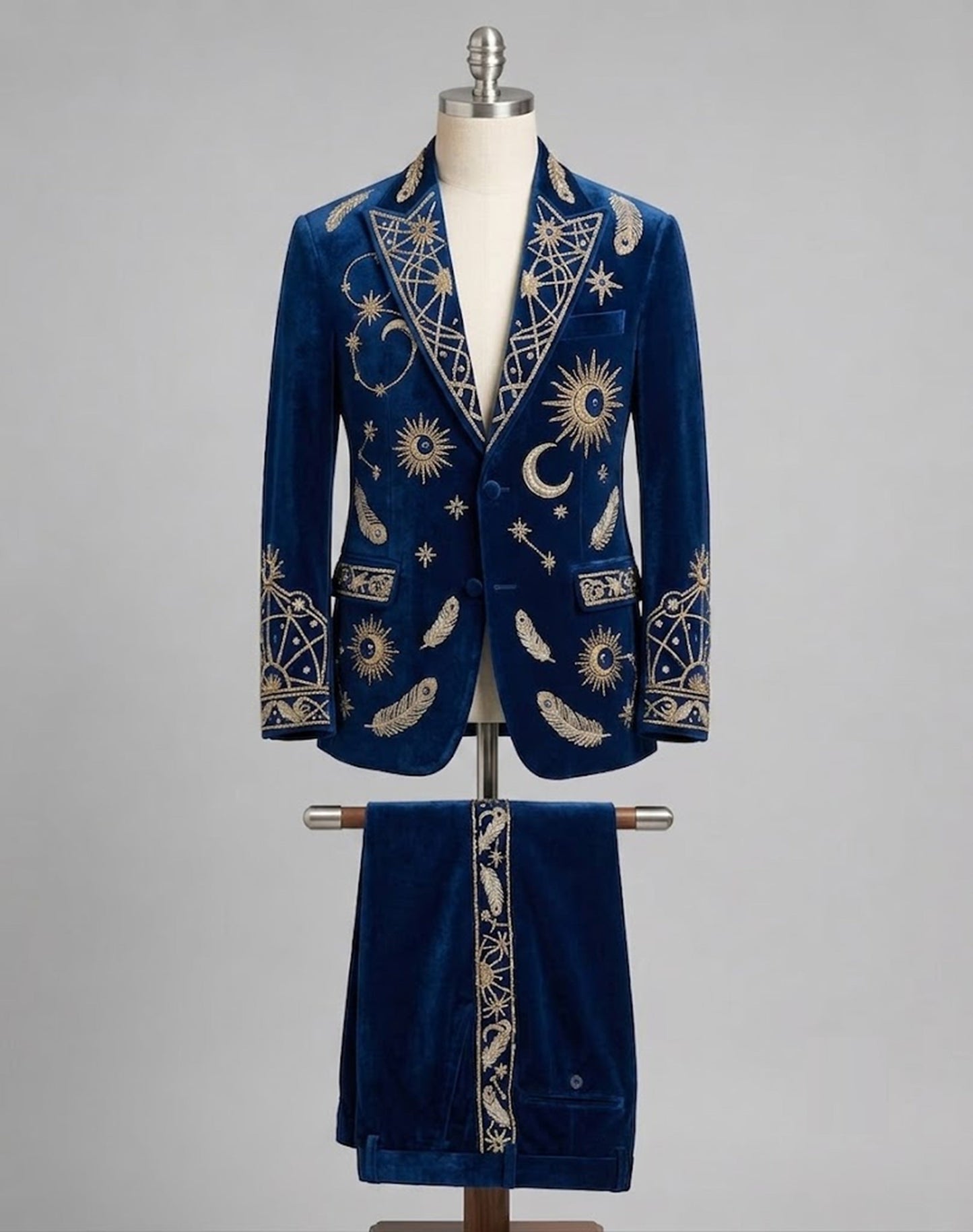 Men 2pc French Rococo Fashion 18th Century Suit Costume(HS) Bespoke Point