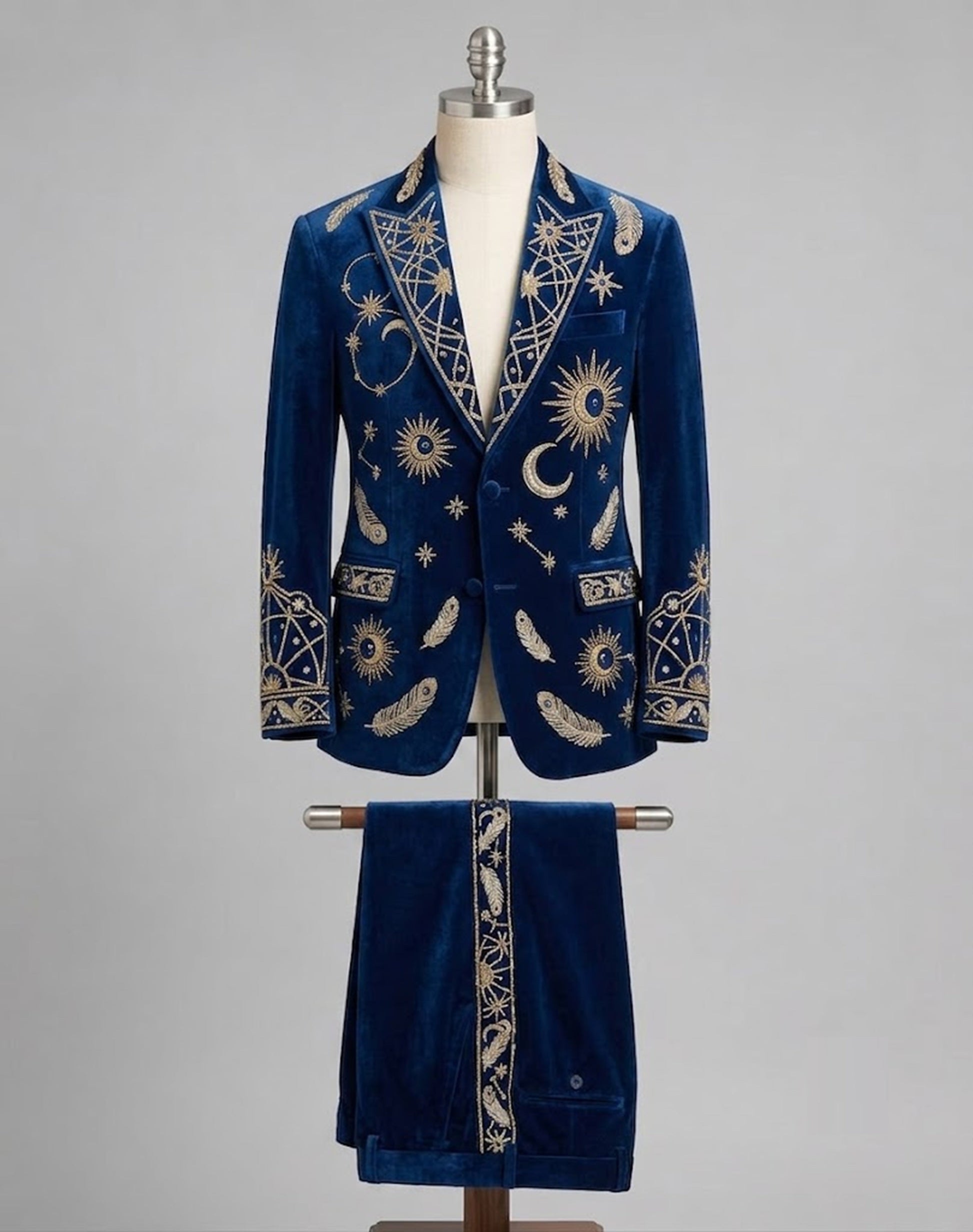 Men 2pc French Rococo Fashion 18th Century Suit Costume(HS) Bespoke Point
