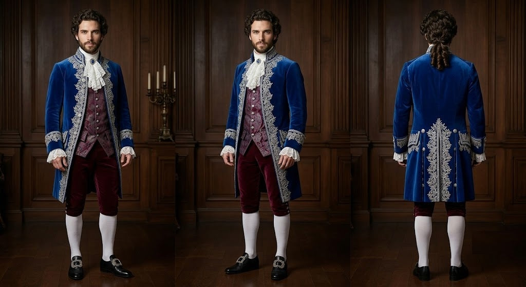 Men 2pc French Rococo Fashion 18th Century Suit Costume(HS) Bespoke Point