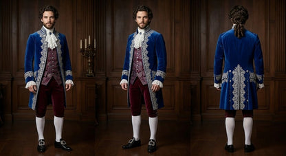 Men 2pc French Rococo Fashion 18th Century Suit Costume(HS) Bespoke Point
