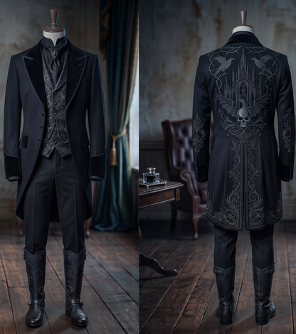 Men 2pc French Rococo Fashion 18th Century Suit Costume(HS) Bespoke Point