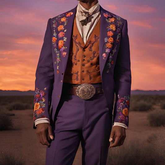 Men 2pc Ivory Embroidery Suit (NS-35) Bespoke Point